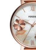 Fossil Jacqueline White Dial Rose Gold Mesh Bracelet Watch for Women - ES4534