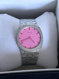 Gucci 25H Quartz Pink Dial Silver Steel Strap Watch for Women - YA163410