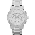 Burberry The City Chronograph Silver Dial Silver Steel Strap Watch for Men - BU9350