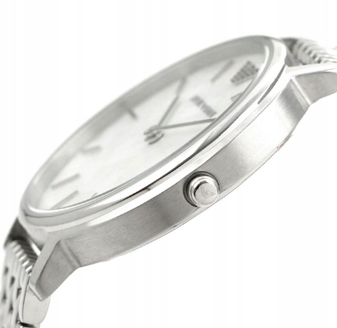 Emporio Armani Kappa Mother of Pearl Dial Silver Steel Strap Watch For Women - AR11112