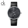 Calvin Klein Accent Black Dial Black Leather Strap Watch for Men - K2Y211C3