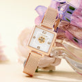 Coach Cass White Dial Rose Gold Mesh Bracelet Watch for Women - 14503698