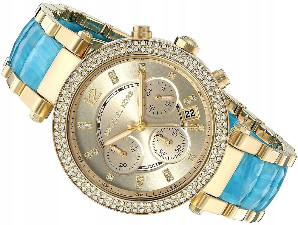 Michael Kors Parker Gold Dial Two Tone Steel Strap Watch for Women - MK6364