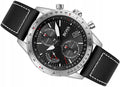 Hugo Boss Pilot Edition Chronograph Black Dial Black Leather Strap Watch for Men - 1513853