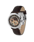 Bulova Classic Skeleton Automatic Brown Dial Brown Leather Strap Watch for Men - 96A120