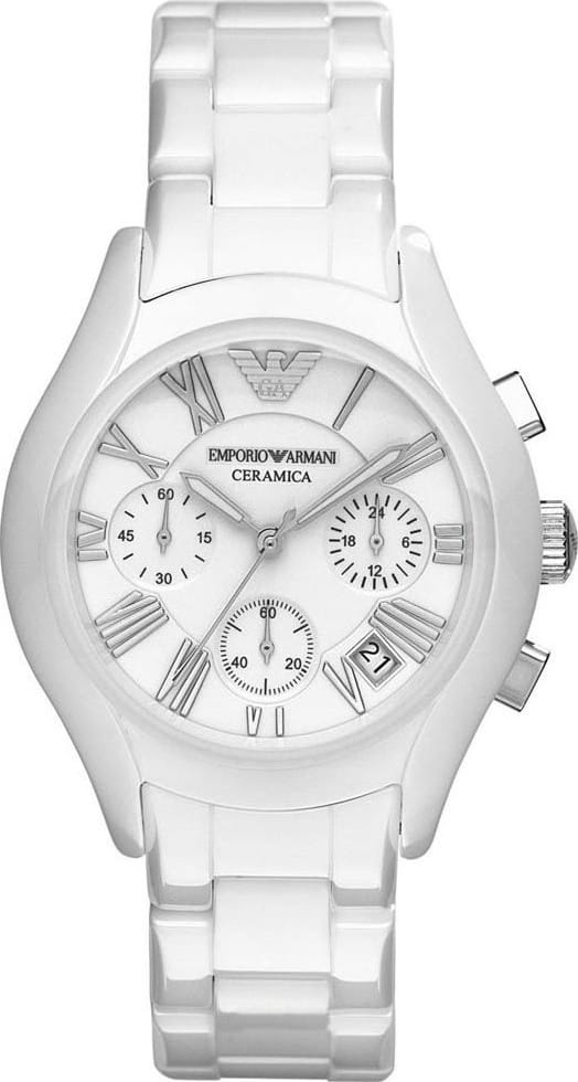 Emporio Armani Chronograph Ceramic White Dial Watch For Women - AR1403