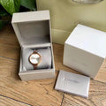 Calvin Klein Lively Silver Dial Gold Steel Strap Watch for Women - K4U23526