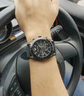 Emporio Armani Giovanni Chronograph Black Dial Black Rubber Strap Watch For Men - AR11028