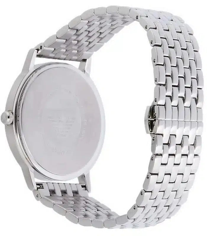 Emporio Armani Kappa Quartz Blue Dial Silver Steel Strap Watch For Men - AR80010