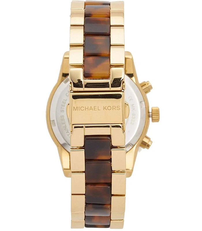 Michael Kors Ritz Gold Dial Two Tone Steel Strap Watch for Women - MK6322