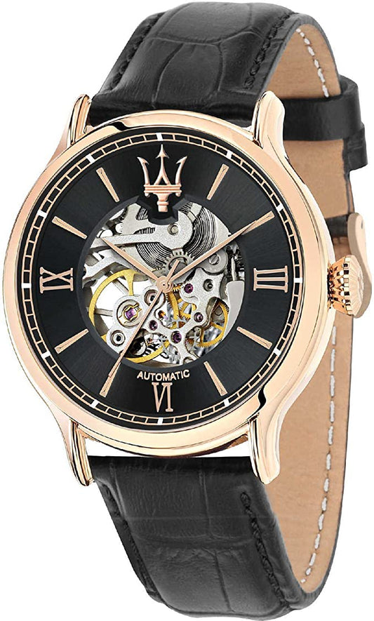 Maserati Epoca Automatic Skeleton Mechanical Black Watch For Men - R8821118001