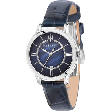 Maserati Epoca Blue Dial Blue Leather Strap Watch For Women - R8851118502