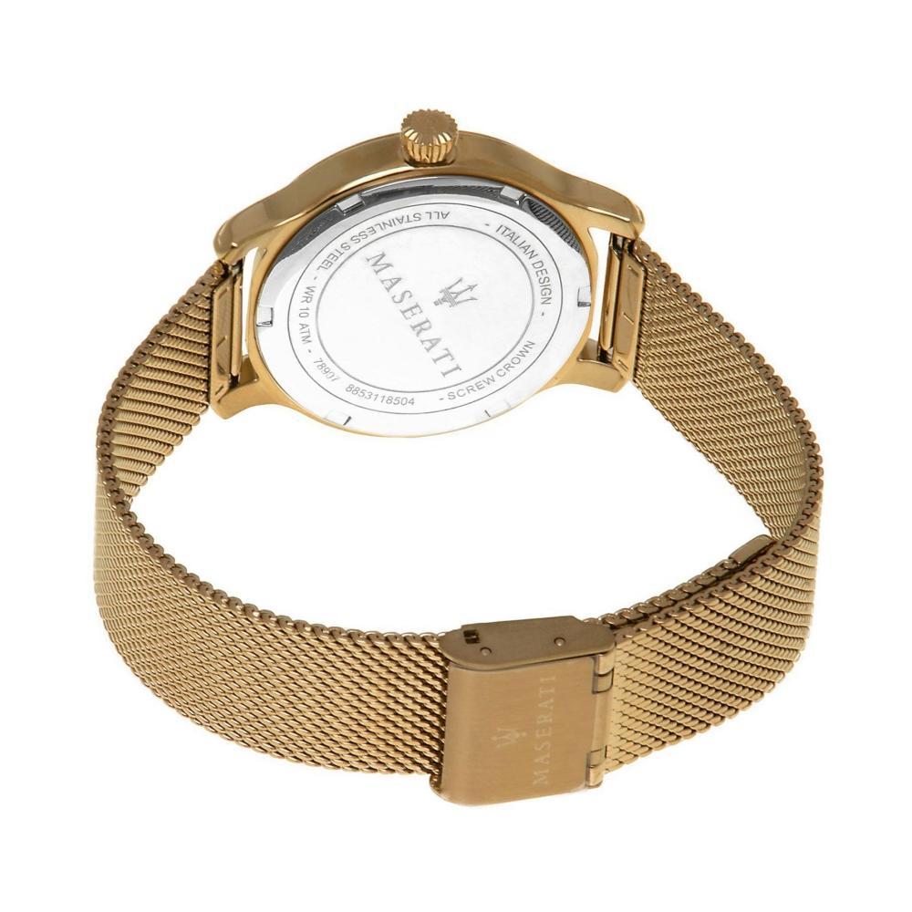 Maserati Epoca Mother of Pearl Dial Yellow Gold Mesh Strap Watch For Women - R8853118502