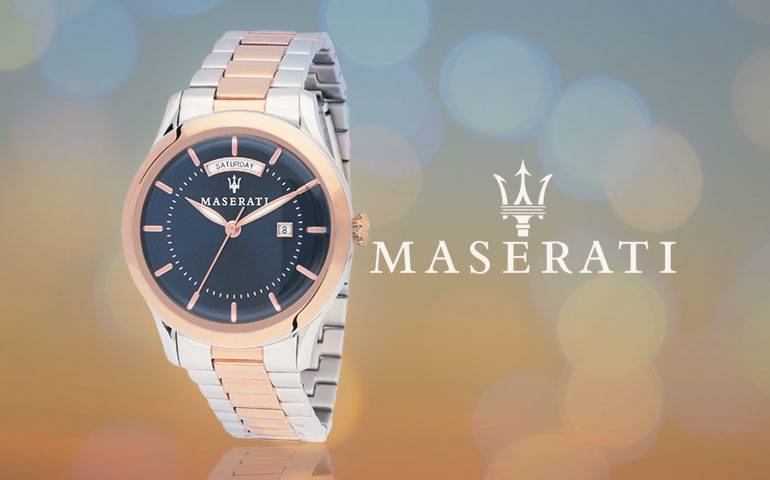 Maserati Tradizione Blue Dial Two Tone Stainless Steel Strap Watch For Men - R8853125001