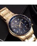 Maserati SFIDA Analog Blue Dial Gold Stainless Steel Watch For Men - R8873640008