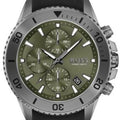 Hugo Boss Admiral Chronograph Green Dial Black Rubber Strap Watch for Men - 1513967