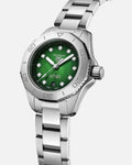 Tag Heuer Aquaracer Professional 200 Automatic Diamond Green Dial Silver Steel Strap Watch for Women - WBP2415.BA0622