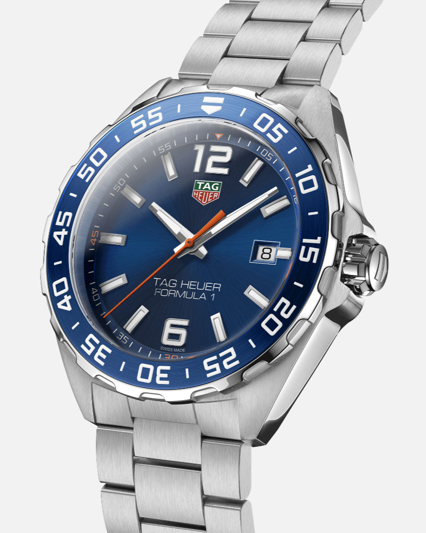 Tag Heuer Formula 1 Bucherer Blue Edition Blue Dial Silver Steel Strap Watch for Men - WAZ2015.BA0842