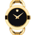 Movado Rondiro 22mm Black Dial Stainless Steel Yellow Gold Watch For Women - 0606888