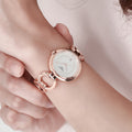 Tissot T Lady Flamingo Mother of Pearl Dial Rose Gold Steel Strap Watch for Women - T094.210.33.116.01