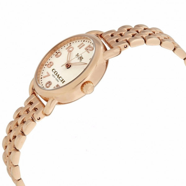 Coach Delancey White Dial Rose Gold Steel Strap Watch for Women - 14502242