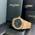 Audemars Piguet Royal Oak Quartz Diamonds Blue Dial Rose Gold Steel Strap Watch for Women - 67651OR.ZZ.1261OR.02