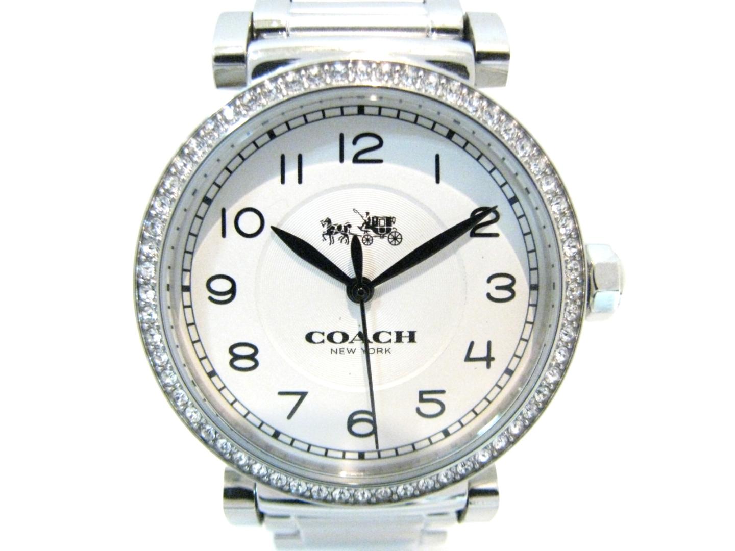 Coach Madison White Dial Silver Steel Strap Watch for Women - 14502396