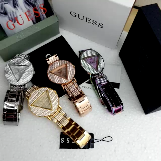 Guess Trend Diamonds Rose Gold Dial Rose Gold Steel Strap Watch for Women - GW0512L3