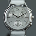 Calvin Klein Skirt White Dial White Leather Strap Watch for Women - K2U291L6