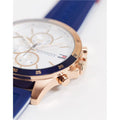 Tommy Hilfiger Bank Multifunction Quartz White Dial Blue Rubber Strap Watch for Men - 1791778