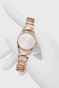 Calvin Klein Dainty Diamonds Silver Dial Rose Gold Steel Strap Watch for Women - K7L2364T