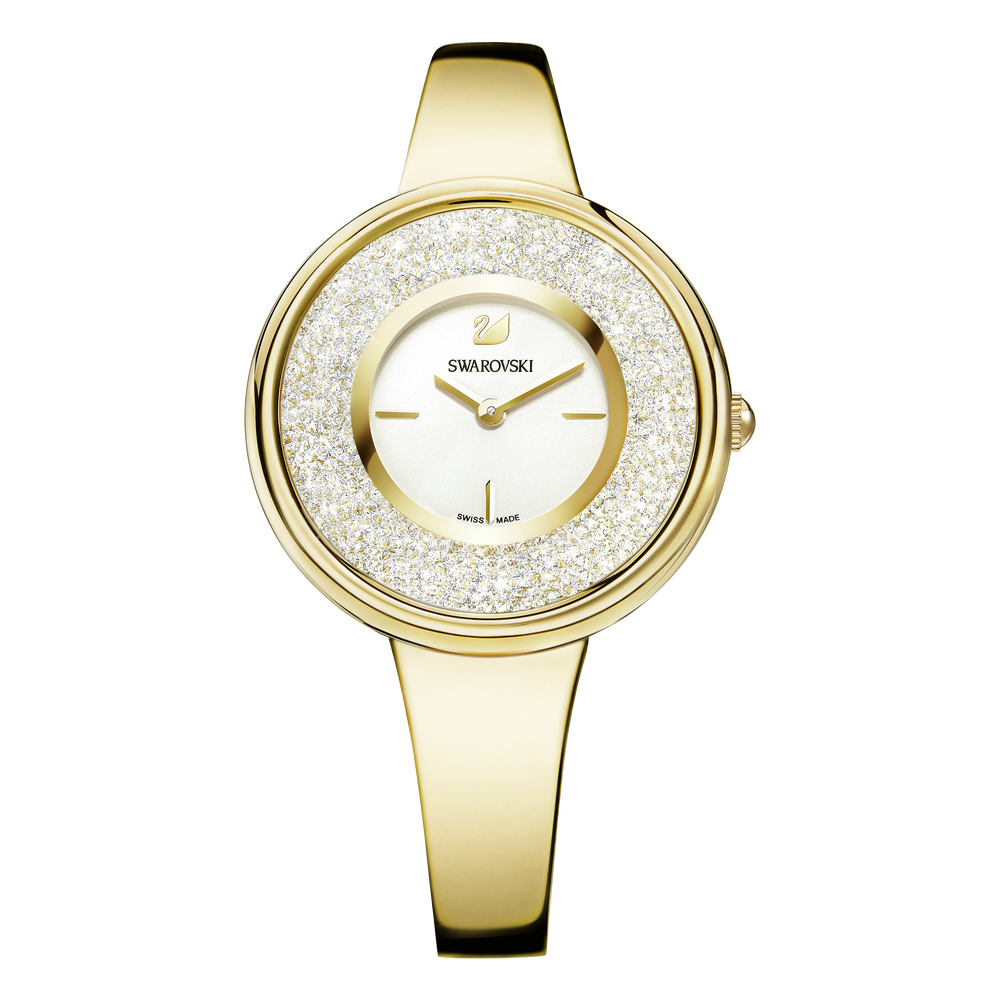 Swarovski Crystalline Bracelet White Dial Gold Steel Strap Watch for Women - 5269253