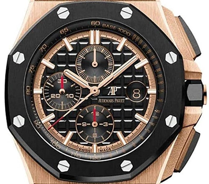 Audemars Piguet Royal Oak Offshore Chronograph Black Dial Black Rubber Strap Watch for Men - 26401RO.OO.A002CA.02