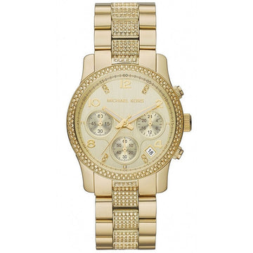 Michael Kors Runway Gold Dial Gold Steel Strap Watch for Women - MK5826