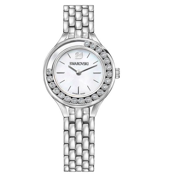 Swarovski Lovely Crystals Mini White Dial Silver Steel Strap Watch for Women - 5242901