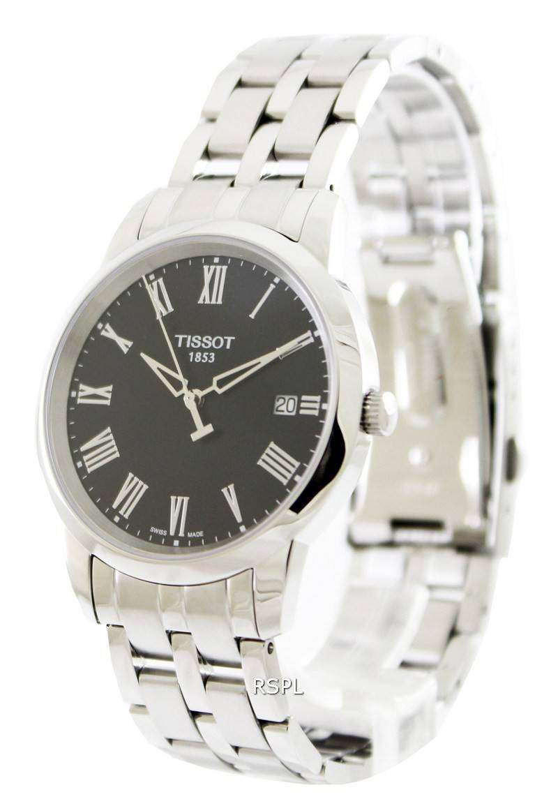 Tissot T Classic Dream Black Dial Silver Steel Strap Watch for Men - T033.410.11.053.01