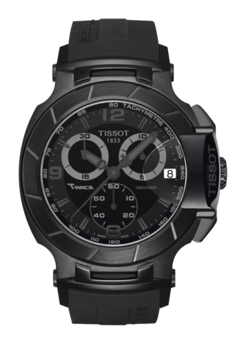 Tissot T Race Chronograph Black Dial Black Rubber Strap Watch for Men - T048.417.37.057.00