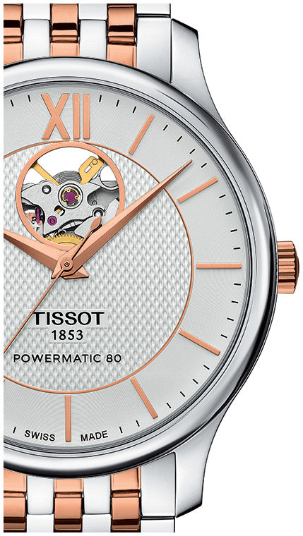 Tissot Tradition Powermatic 80 Open Heart Watch For Men - T063.907.22.038.01