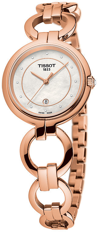 Tissot T Lady Flamingo Mother of Pearl Dial Rose Gold Steel Strap Watch for Women - T094.210.33.116.01