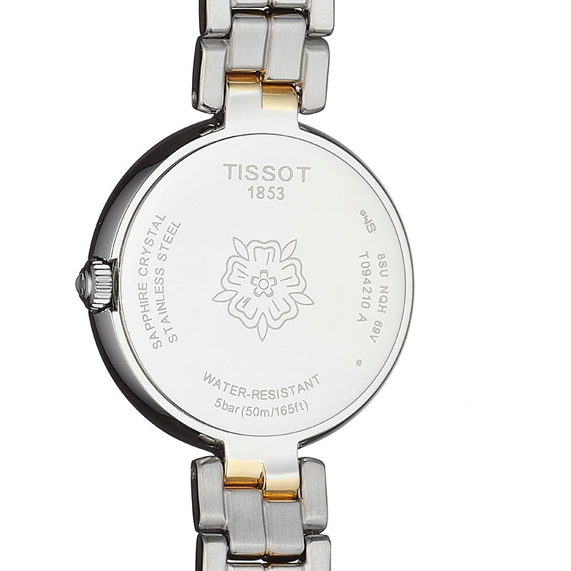 Tissot Flamingo Mother of Pearl Dial Two Tone Steel Strap Watch For Women - T094.210.22.111.01