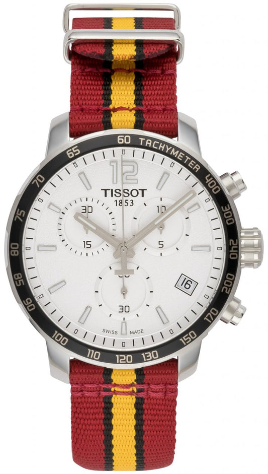 Tissot Quickster Chronograph NBA Miami Heat Edition White Dial Two Tone NATO Strap Watch for Men - T095.417.17.037.08