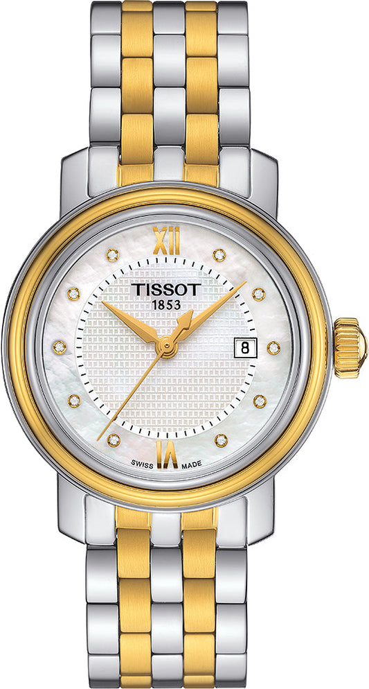 Tissot T Classic Bridgeport Automatic Mother of Pearl Dial Two Tone Steel Strap Watch for Women - T097.410.22.116.00