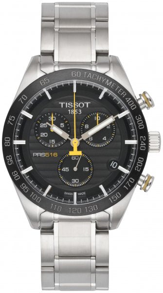Tissot PRS 516 Chronograph Quartz Black Dial Stainless Steel Watch For Men - T100.417.11.051.00