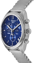 Tissot PR 100 Chronograph Blue Dial Silver Mesh Bracelet Watch for Men - T101.417.11.041.00