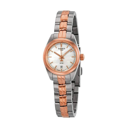 Tissot T Classic PR100 Mother of Pearl Dial Two Tone Steel Strap Watch for Women - T101.010.22.111.01