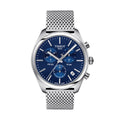 Tissot PR 100 Chronograph Blue Dial Silver Mesh Bracelet Watch for Men - T101.417.11.041.00