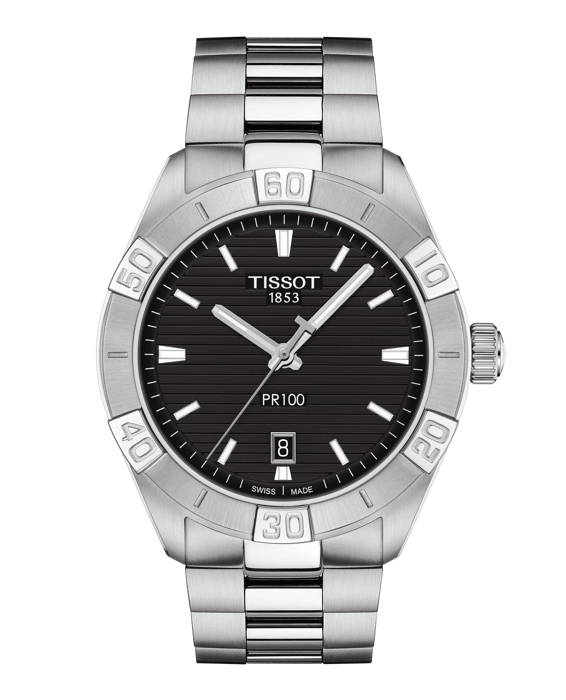 Tissot PR 100 Sport Quartz Black Dial Stainless Steel Strap Watch For Men - T101.610.11.051.00