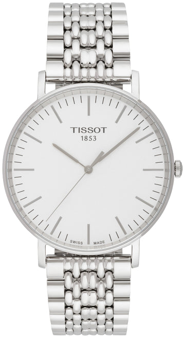 Tissot T Classic Everytime White Dial Silver Steel Strap Watch for Men - T109.610.11.031.00