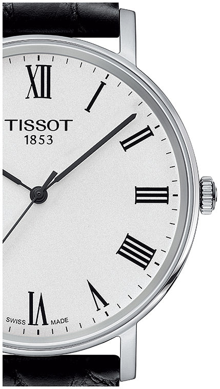 Tissot Everytime Medium Black Leather Strap Watch For Men - T109.410.16.033.01