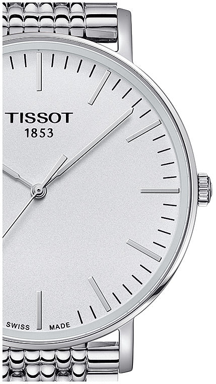 Tissot T Classic Everytime White Dial Silver Steel Strap Watch for Men - T109.610.11.031.00